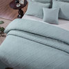 Seafoam Blue Diamond Pastel Cotton Bedspread Set, Full