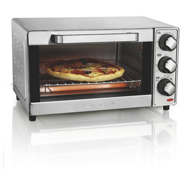 Countertop Toaster Oven & Pizza Maker Large 4-Slice Capacity, Stainless Steel