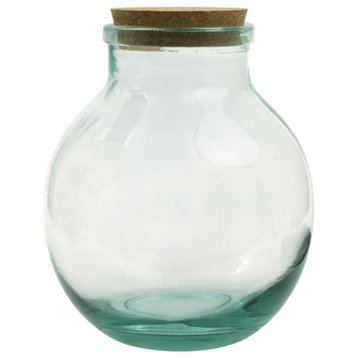 169oz sphere recycled glass jar with cork