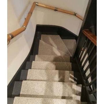 Installing White Stair Carpet to Black Steps