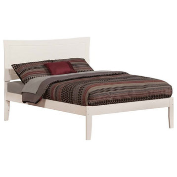Leo & Lacey Transitional Solid Wood Full Platform Bed with Charging USB in White