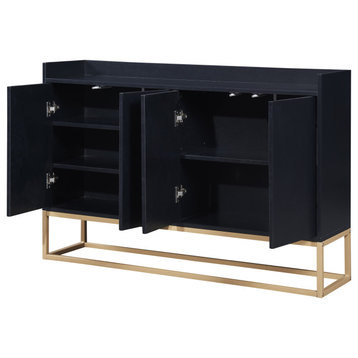 TATEUS 47" Modern Sideboard Buffet Cabinet For Dining Room Kitchen, Black