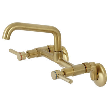 KS823SB Concord Two-Handle Wall-Mount Kitchen Faucet, Brushed Brass