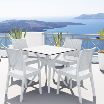Compamia Ibiza 5-Piece Square Outdoor Dining Set, White