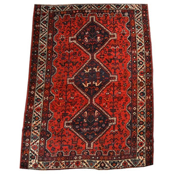 Antique Persian Shiraz Oriental Rug, 5'4"x7'4"