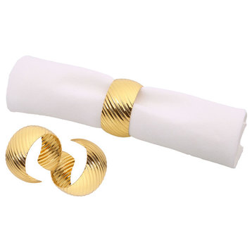 Classic Touch  Gold Napkin Rings, Set of 6