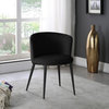 The Almar Dining Chair,  Set of 2, Black Velvet, Matte Black Iron Legs