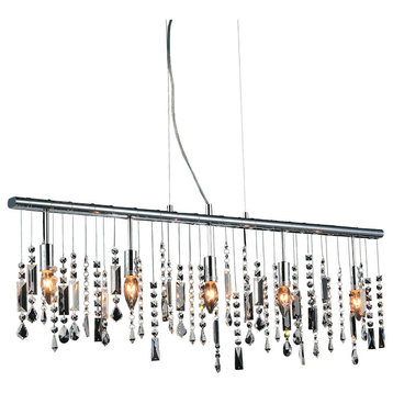 Janine 5 Light Down Chandelier With Chrome Finish