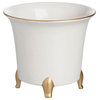 Jaipur Cachepot, White and Gold, Small