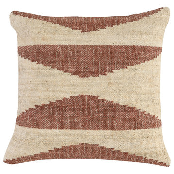 Simo Hand-woven 22" Square Throw Pillow, Antique Copper Beige