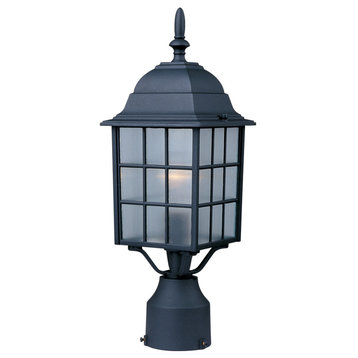 North Church 1-Light Outdoor Post Lantern, Black, Clear