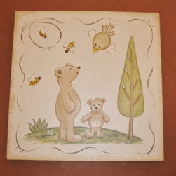 Bear and bees set of two - Kids Wall Decor