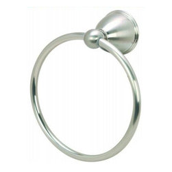 Door Corner - Astor Series Bathroom Collection, Satin Nickel, Towel Ring - Towel Rings