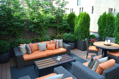 Photo of a transitional patio in New York.
