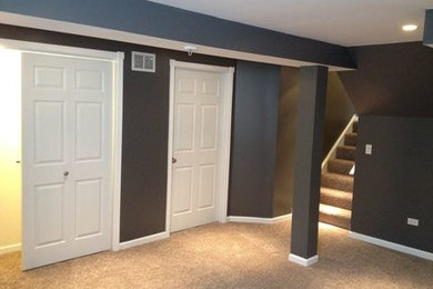 Inspiration for a modern basement remodel in Toronto