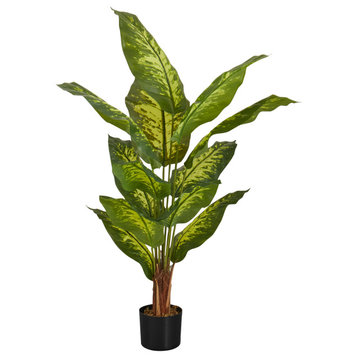 Artificial Plant, 47" Tall, Indoor, Floor, Greenery, Potted, Green Leaves