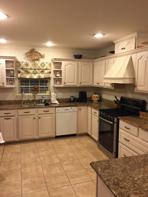 Gray with cream cabinets?