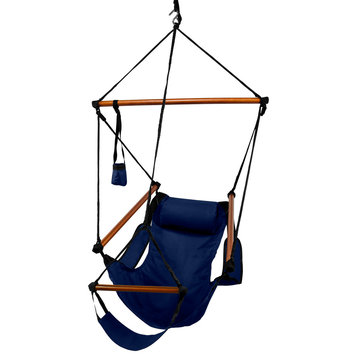 Hammaka Hammocks Original Hanging Air Chair, Midnight Blue, Wood