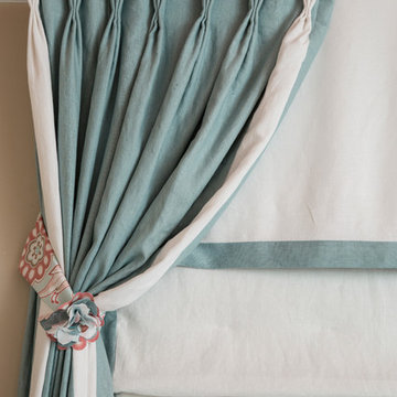 Tangerine Drapes with Custom Valence