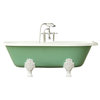 Double Ended 6' Arsenic Cast Iron Porcelain Clawfoot Bathtub Set Original Finish