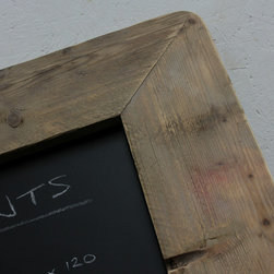 Laura Large Chalkboard with Reclaimed Scaffolding Board Rounded Corner Frame - Noticeboards & Blackboards