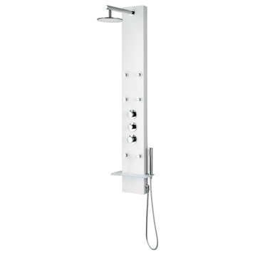 ANZZI Panther 60" 6-Jetted Full Body Shower Panel, White