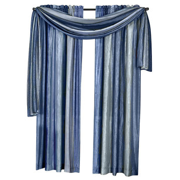 Ombre Window Curtain Scarf, 50"x144", Blue