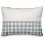 DDCG - Blue and Gray Gingham Spun Poly Pillow, 14"x20" - This polyester pillow features a blue and gray gingham design to help you add a stunning accent piece to  your home. The durable fabric of this item ensures it lasts a long time in your home.  The result is a quality crafted product that makes for a stylish addition to your home. Made to order.