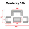 Monterey 5 Piece Outdoor Wicker Patio Furniture Set 05b, Beige