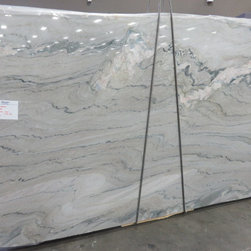 All Natural Stone - White Fantasy Quartzite Slab - Kitchen Countertops