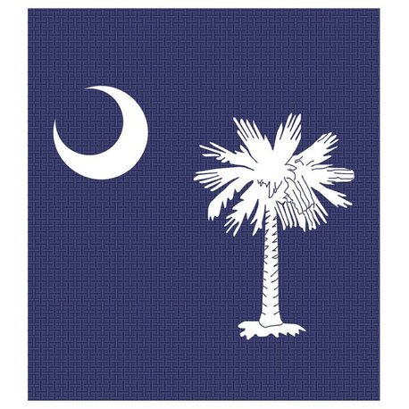 Double Applique South Carolina Burlap Large Flag