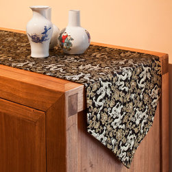 Dragon Motif Silk Table Runner - Table Runners