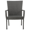 GDF Studio 7-Piece Belle Outdoor Stacking Gray Wicker and Concrete Dining Set