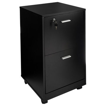 File Cabinet 2-Drawer with Lock and Deep Drawer Storage - Rolling Filing Cabinet
