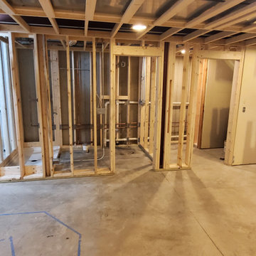 Finished basement framing and mechanicals