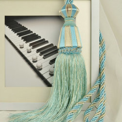9 Colors QYM32 Polyester Curtain Tassel Tie Backs in Blue Color - Window Treatment Accessories