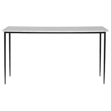 Uttermost Nightfall Console Table, White Marble 25173
