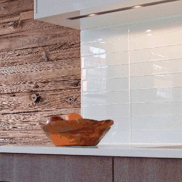 Mushroom wood accent wall