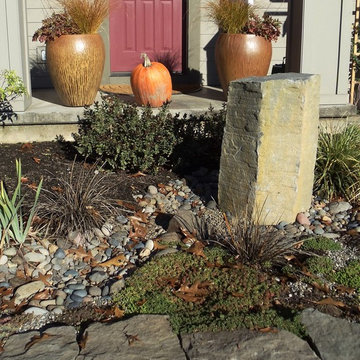 Dry river bed and pillar