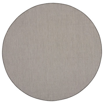Nourison Courtyard 6' x Square Ivory/Charcoal Modern Area Rug