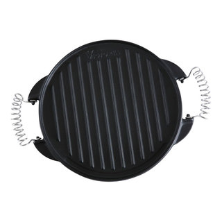 Victoria Victoria 12.5 Round Reversible Cast Iron Griddle with Wire  Handles, Large, Seasoned in the Cooking Pans & Skillets department at