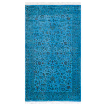 Fine Vibrance, One-of-a-Kind Hand-Knotted Area Rug Blue, 3' 1" x 5' 4"