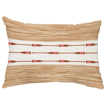 Oar Stripe Center 14"x20" Decorative Stripe Outdoor Pillow, Ivory