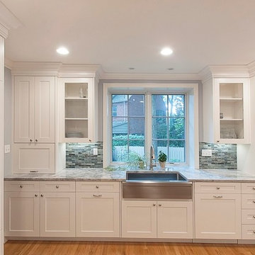 White Shaker Full Overlay Inset Kitchen Remodel