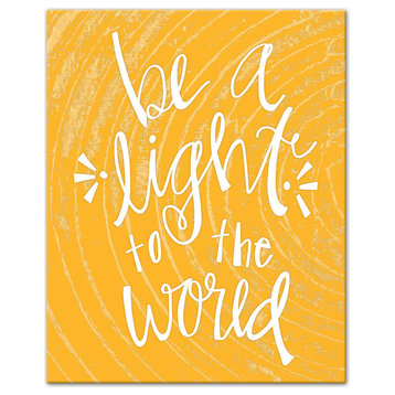 Be the Light in the World Yellow Wall Art, 16"x20"