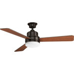 Progress Lighting - Trevina Collection LED 52" 3-Blade Fan, Antique Bronze - 54��_��__��_��___��_��__��_��____ Trevina II features three blades available in Antique Bronze finish. Coolly modern, the Trevina II ceiling fan offers both form and function with an energy efficient 17W LED source with a 3000K-color temperature. Features a wall control switch.