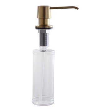 Modern Deck Mount Sink Soap Dispenser with Self-Priming Pump 12 OZ Bottle, Brush