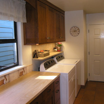 Sally's Custom Cherry Laundry Room with Hand Made Custom Tile