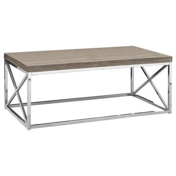 Atlin Designs Coffee Table in Dark Taupe and Chrome