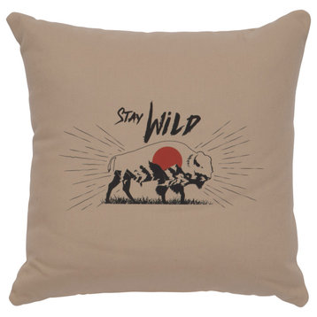 Image Pillow 16x16 Stay Wild Cotton Alabaster
